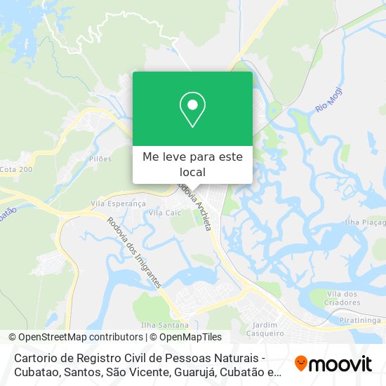 Cartorio de Registro Civil de Pessoas Naturais - Cubatao mapa