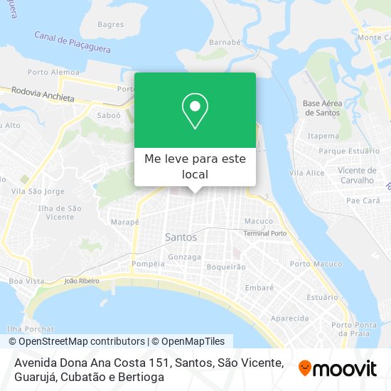 Avenida Dona Ana Costa 151 mapa