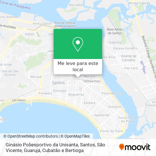 Ginásio Poliesportivo da Unisanta mapa