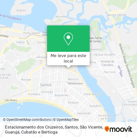 Estacionamento dos Cruzeiros mapa