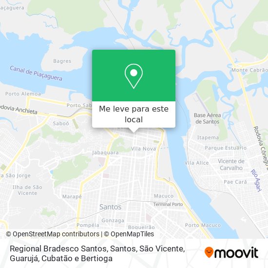 Regional Bradesco Santos mapa