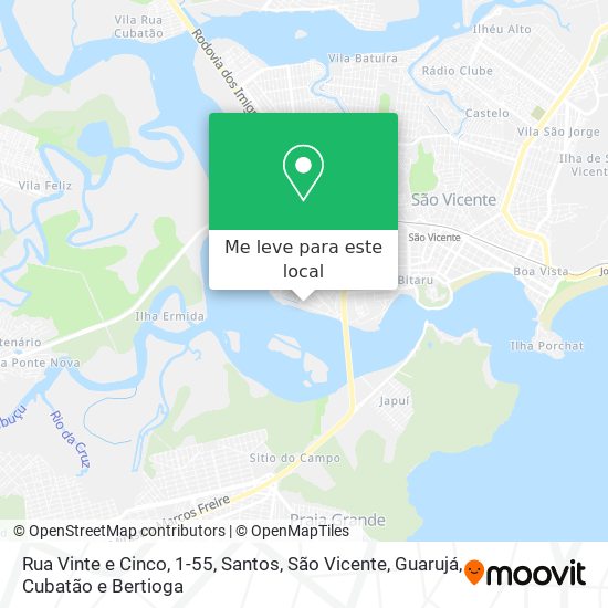 Rua Vinte e Cinco, 1-55 mapa