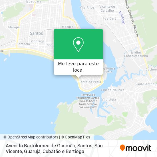 Avenida Bartolomeu de Gusmão mapa