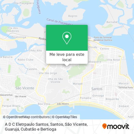 A D C Eletrpaulo Santos mapa