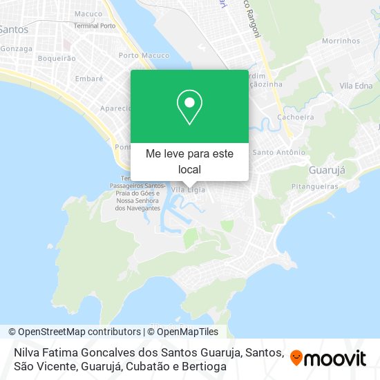 Nilva Fatima Goncalves dos Santos Guaruja mapa