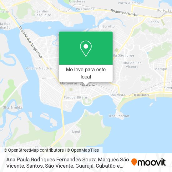 Ana Paula Rodrígues Fernandes Souza Marquês São Vicente mapa