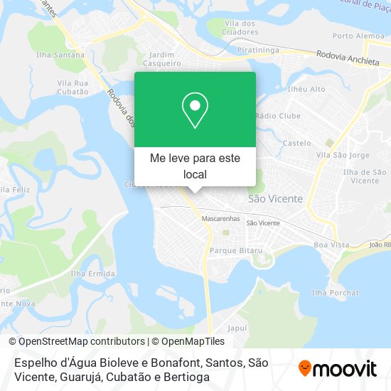 Espelho d'Água Bioleve e Bonafont mapa