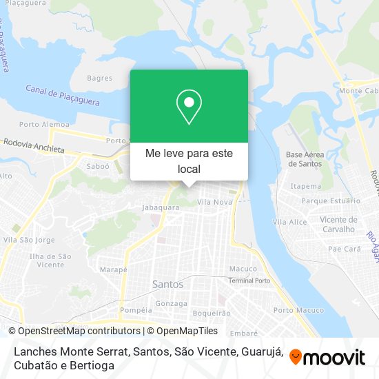 Lanches Monte Serrat mapa