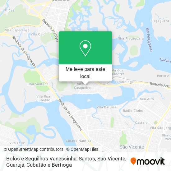 Bolos e Sequilhos Vanessinha mapa