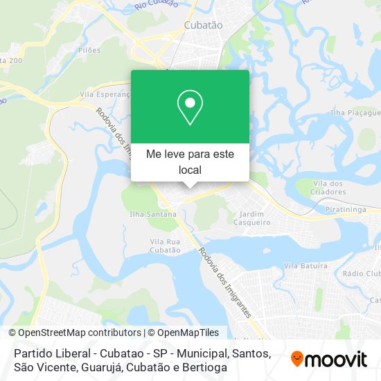 Partido Liberal - Cubatao - SP - Municipal mapa