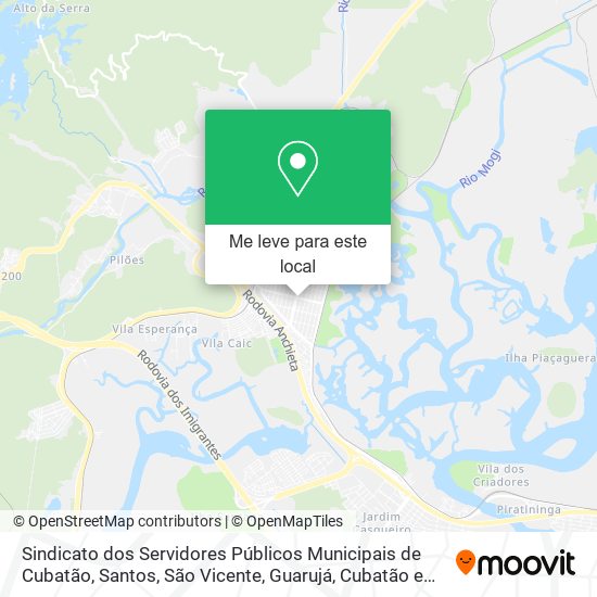 Sindicato dos Servidores Públicos Municipais de Cubatão mapa