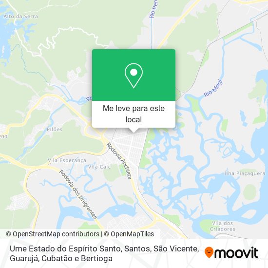 Ume Estado do Espírito Santo mapa