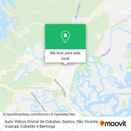 Auto Vidros Cristal de Cubatao mapa