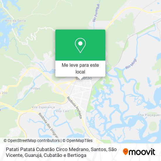 Patati Patatá Cubatão Circo Medrano mapa