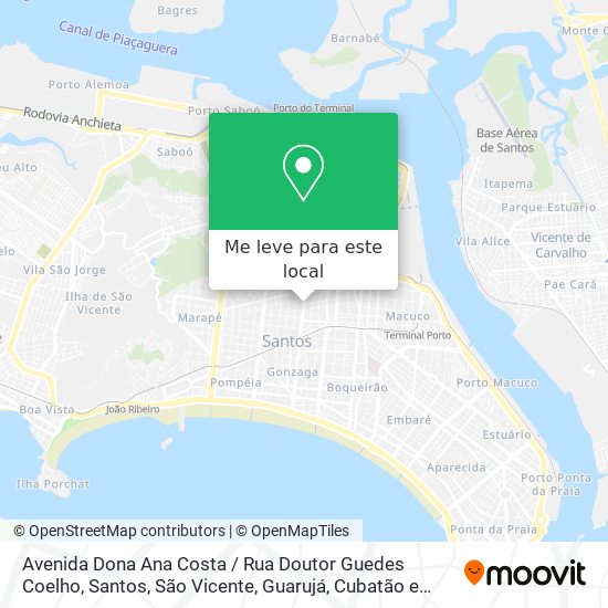 Avenida Dona Ana Costa / Rua Doutor Guedes Coelho mapa
