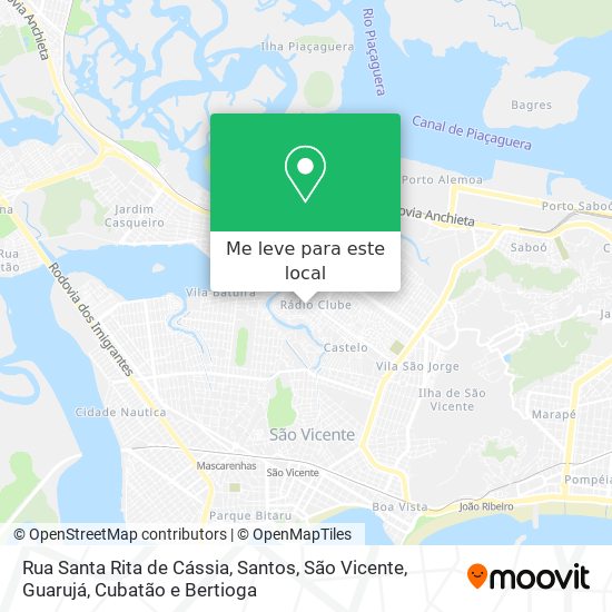 Rua Santa Rita de Cássia mapa