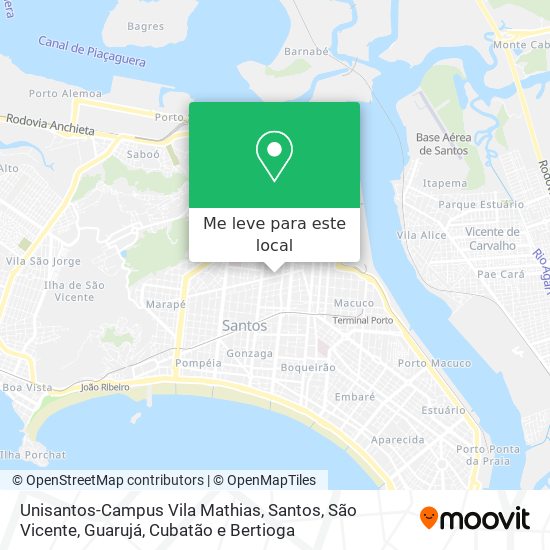 Unisantos-Campus Vila Mathias mapa