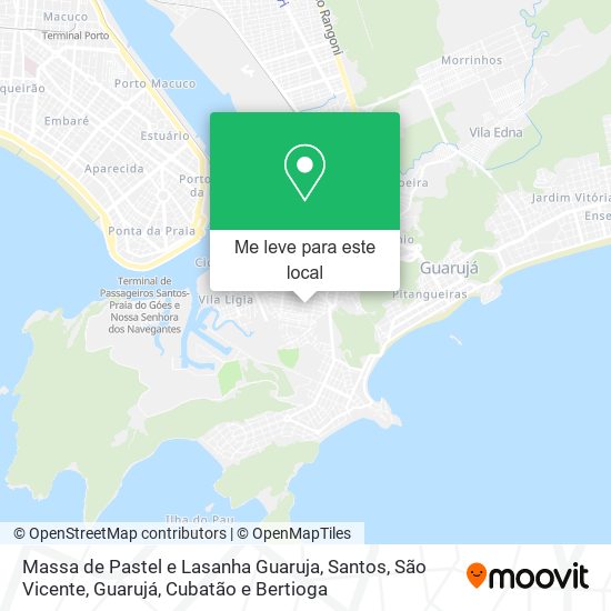 Massa de Pastel e Lasanha Guaruja mapa