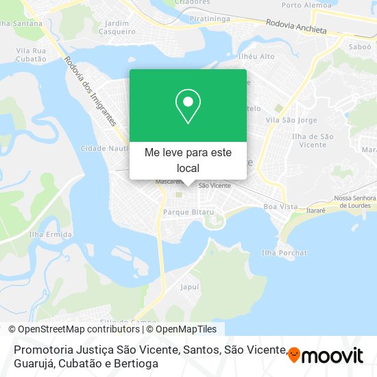 Promotoria Justiça São Vicente mapa