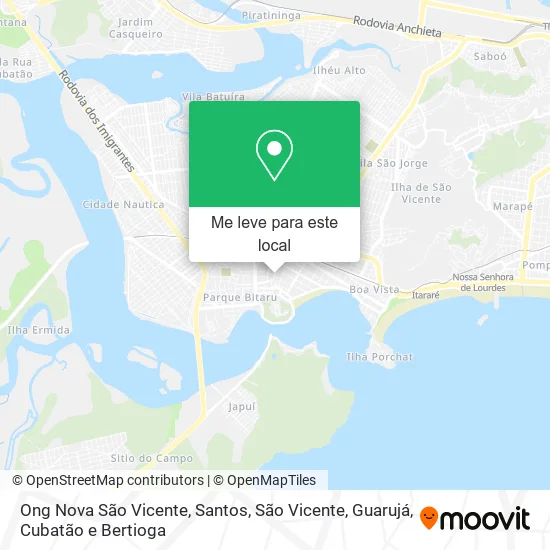 Ong Nova São Vicente mapa