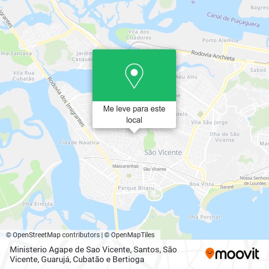 Ministerio Agape de Sao Vicente mapa