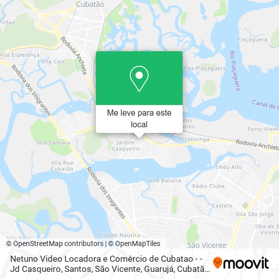 Netuno Video Locadora e Comércio de Cubatao - - Jd Casqueiro mapa