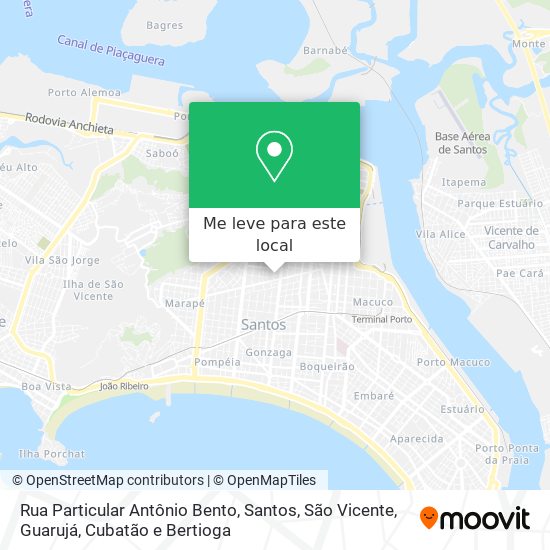 Rua Particular Antônio Bento mapa