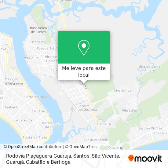 Rodovia Piaçaguera-Guarujá mapa