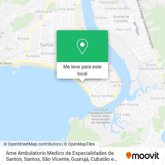 Ame Ambulatorio Medico de Especialidades de Santos mapa