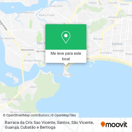 Barraca da Cris Sao Vicente mapa