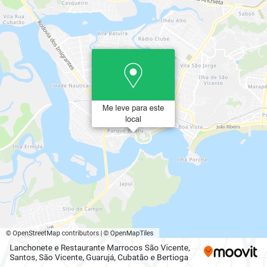 Lanchonete e Restaurante Marrocos São Vicente mapa