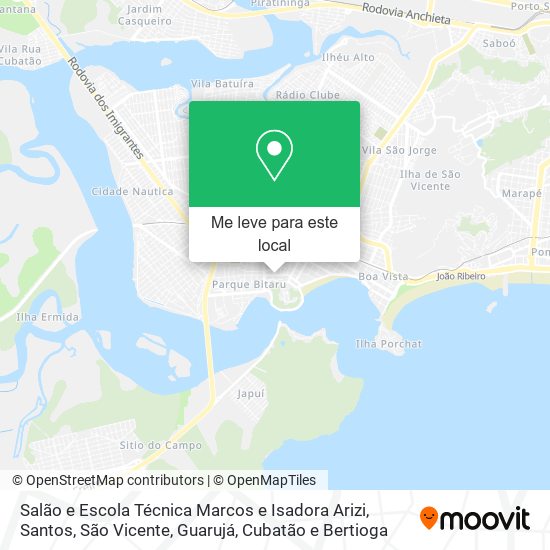 Salão e Escola Técnica Marcos e Isadora Arizi mapa