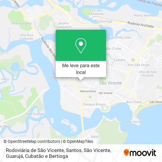 Rodoviária de São Vicente mapa