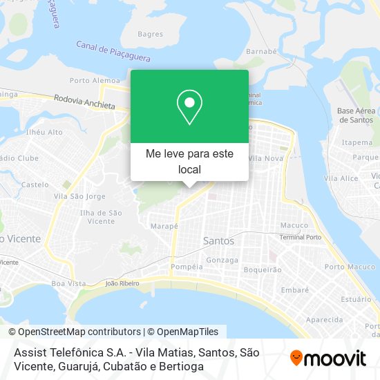 Assist Telefônica S.A. - Vila Matias mapa