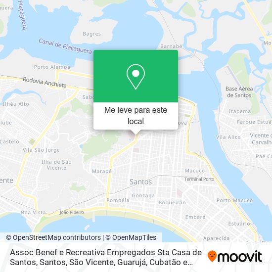 Assoc Benef e Recreativa Empregados Sta Casa de Santos mapa