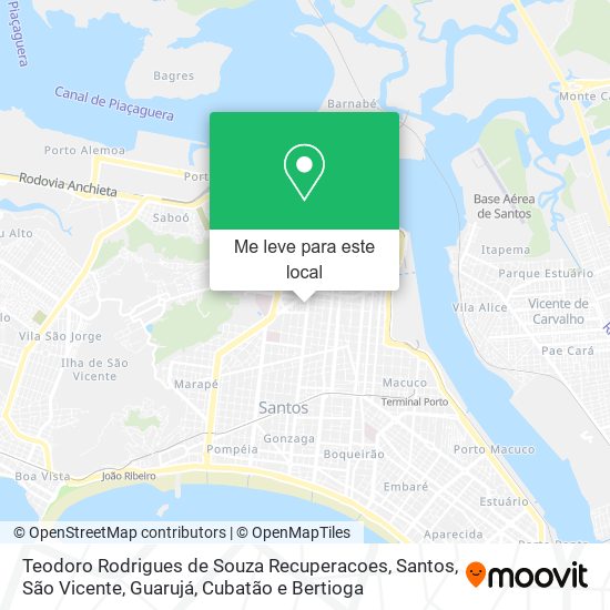 Teodoro Rodrigues de Souza Recuperacoes mapa