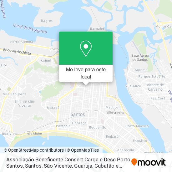 Associação Beneficente Consert Carga e Desc Porto Santos mapa