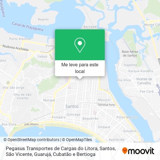 Pegasus Transportes de Cargas do Litora mapa