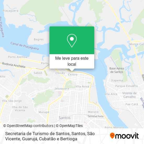 Secretaria de Turismo de Santos mapa