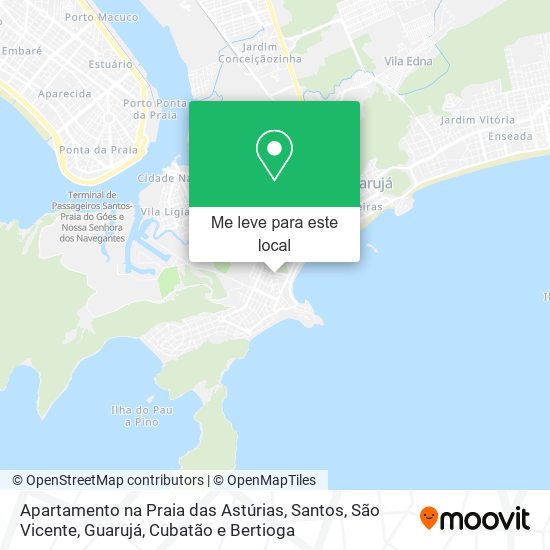 Apartamento na Praia das Astúrias mapa