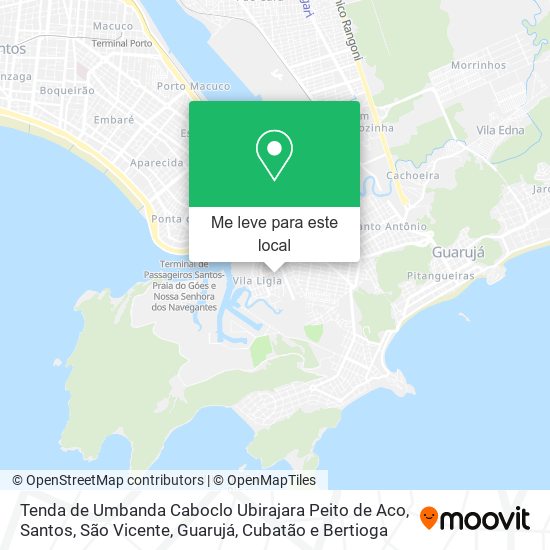 Tenda de Umbanda Caboclo Ubirajara Peito de Aco mapa