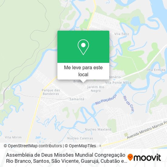 Assembléia de Deus Missões Mundial Congregação Rio Branco mapa