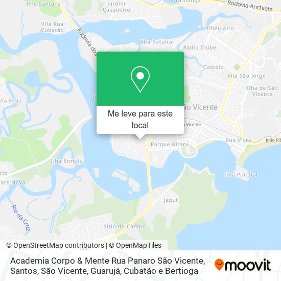 Academia Corpo & Mente Rua Panaro São Vicente mapa