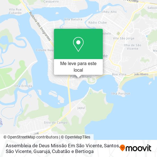 Assembleia de Deus Missão Em São Vicente mapa