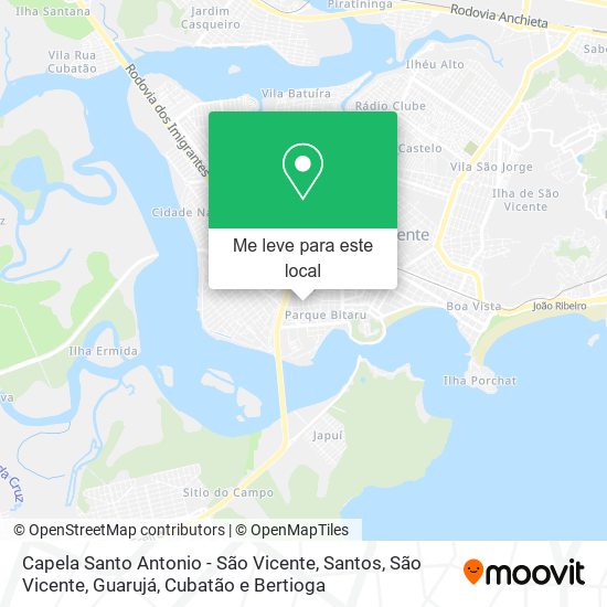 Capela Santo Antonio - São Vicente mapa