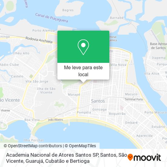 Academia Nacional de Atores Santos SP mapa