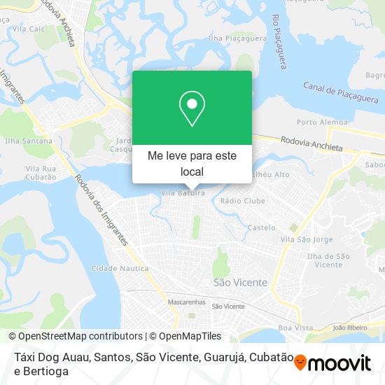 Táxi Dog Auau mapa