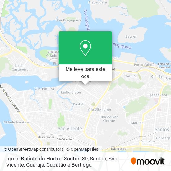 Igreja Batista do Horto - Santos-SP mapa