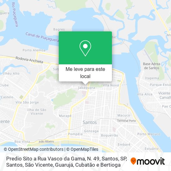 Predio Sito a Rua Vasco da Gama, N. 49, Santos, SP mapa
