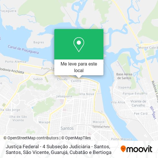 Justiça Federal - 4 Subseção Judiciária - Santos mapa